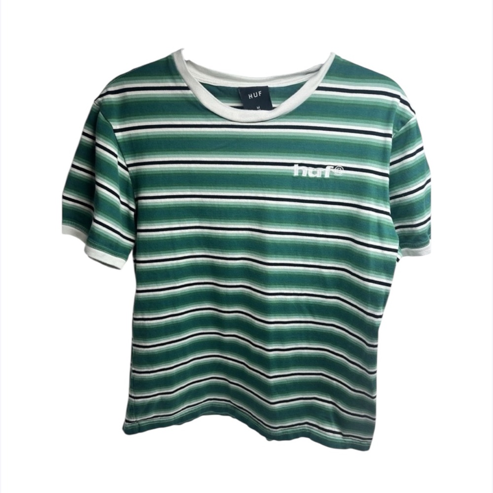 HUF‎  Skater Streetwear Crew Neck Heavyweight Striped Tee Shirt Women's M